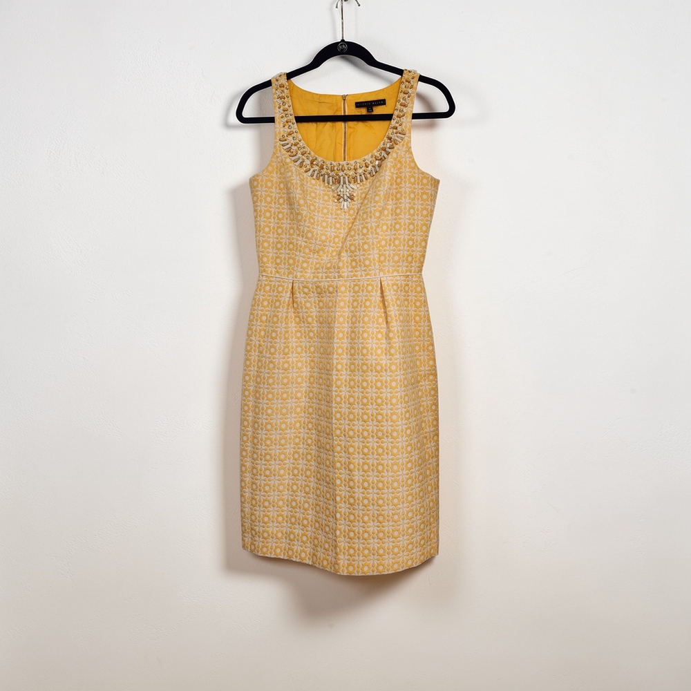 ANTONIO MELANI Yellow Embellished Midi Dress - Picture 3 of 6